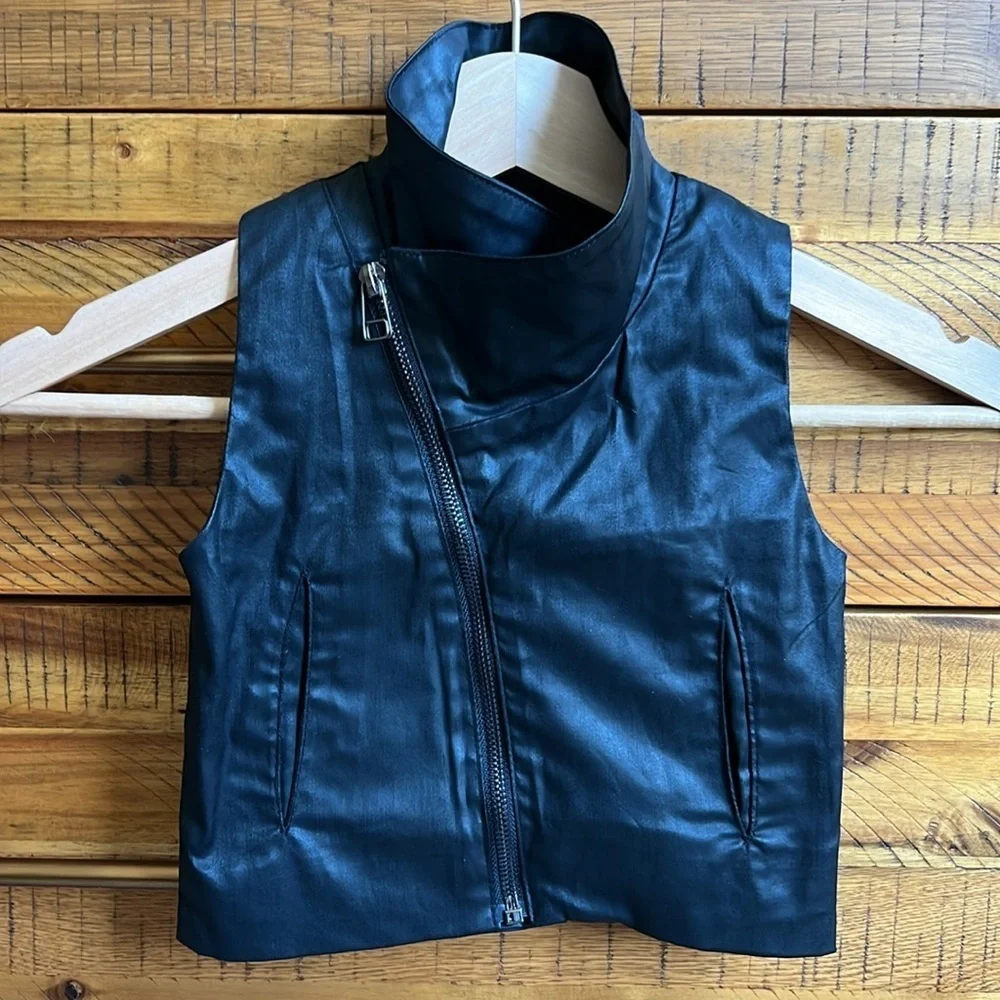 NUNUNU Unisex Baby Black Wax Vest